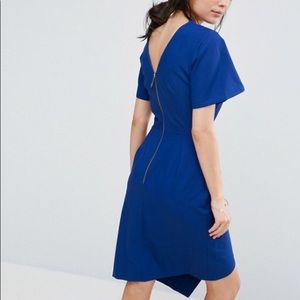 Closet London ASOS Pencil Dress Split Detail Blue